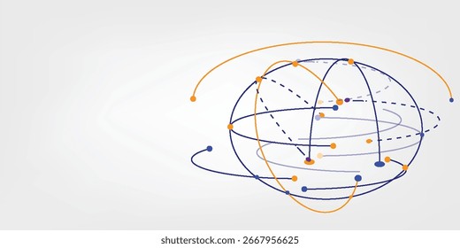 Global network connection. World map point and line composition concept of global business