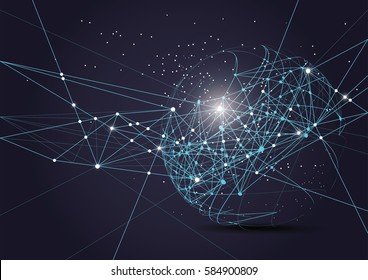 Global network connection. World map point and line composition concept of global business. Vector Illustration