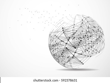 Global network connection. World map point and line composition concept of global business. Vector Illustration
