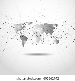 Global network connection. World map point and line composition concept of global business. Vector Illustration