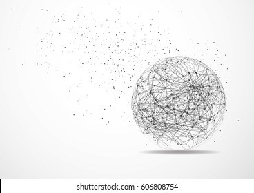 Global network connection. World map point line composition representing the global. Vector Illustration