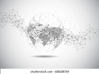 Global network connection. World map point and line composition concept of global business. Vector Illustration