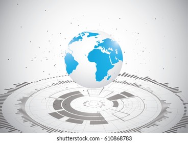 Global network connection. World map point line composition representing the global. Vector Illustration