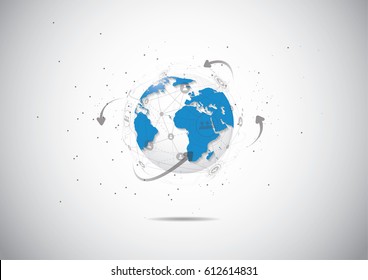 Global network connection. World map point and line composition concept of global business. Vector Illustration