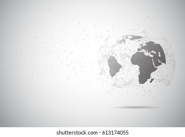 Global network connection. World map point and line composition concept of global business. Vector Illustration