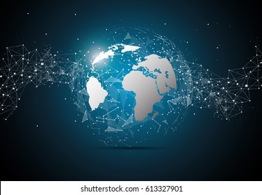 Global Network Connection. World Map Point And Line Composition Concept Of Global Business. Vector Illustration