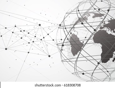 Global network connection. World map point and line composition concept of global business. Vector Illustration