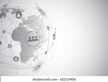 Global network connection. World map point and line composition concept of global business. Vector Illustration