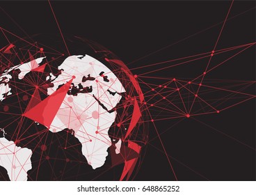 Global network connection. World map point and line composition concept of global business. Vector Illustration
