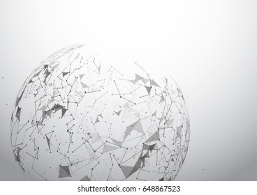 Global network connection. World map point and line composition concept of global business. Vector Illustration