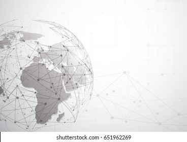 Global network connection. World map point and line composition concept of global business. Vector Illustration