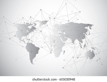 Global network connection. World map point and line composition concept of global business. Vector Illustration