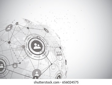 Global network connection. World map point and line composition concept of global business. Vector Illustration