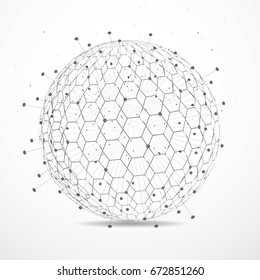 Global network connection. World map point and line composition concept of global business. Vector Illustration