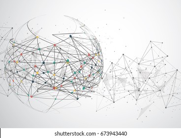 Global network connection. World map point and line composition concept of global business. Vector Illustration