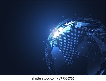 Global network connection. World map point and line composition concept of global business. Vector Illustration