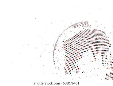 Global network connection. World map point and line composition concept of global business. Vector Illustration