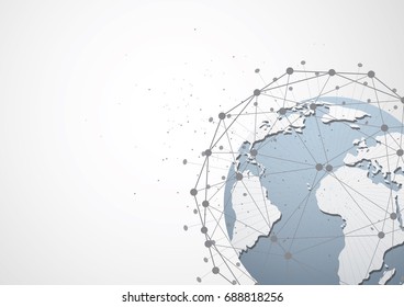 Global network connection. World map point and line composition concept of global business. Vector Illustration