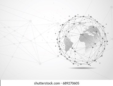 Global network connection. World map point and line composition concept of global business. Vector Illustration