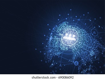 Global network connection. World map point and line composition concept of global business. Vector Illustration