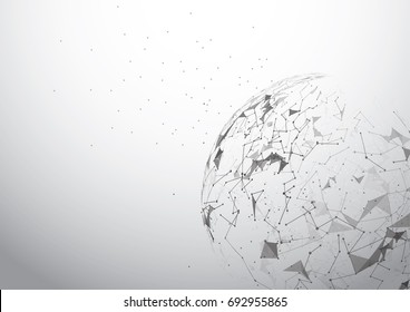 Global network connection. World map point and line composition concept of global business. Vector Illustration