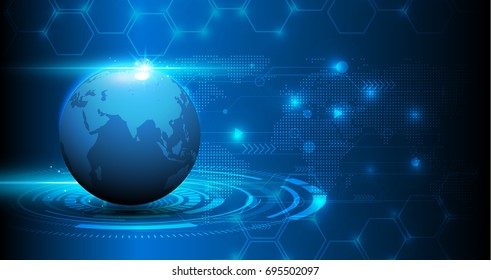 Global network connection. World map point and line composition concept of global business.