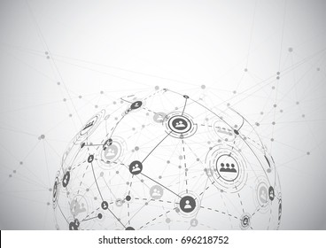 Global network connection. World map point and line composition concept of global business. Vector Illustration