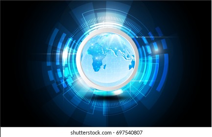 Global network connection. World map point and line composition concept of global business.abstract technology blue.