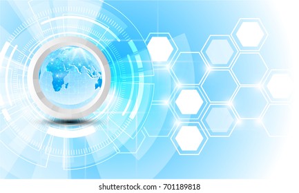 Global network connection. World map point and line composition concept of global business.abstract technology blue.