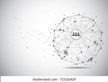 Global network connection. World map point and line composition concept of global business. Vector Illustration