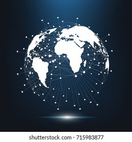 Global network connection. World map point and line composition concept of global business. Vector Illustration