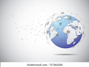 Global network connection. World map point and line composition concept of global business. Vector Illustration