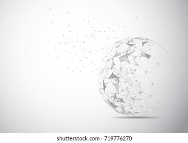 Global network connection. World map point and line composition concept of global business. Vector Illustration