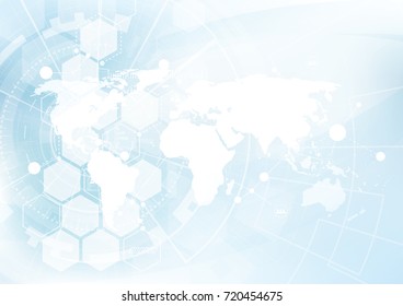Global network connection. World map point and line composition concept of global business. Vector Illustration