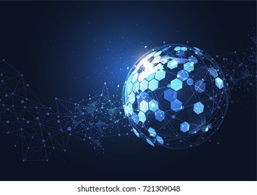 Global network connection. World map point and line composition concept of global business. Vector Illustration