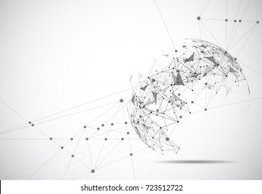 Global network connection. World map point and line composition concept of global business. Vector Illustration