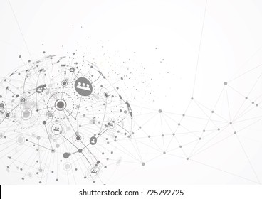 Global network connection. World map point and line composition concept of global business. Vector Illustration