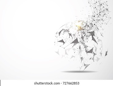 Global network connection. World map point and line composition concept of global business. Vector Illustration