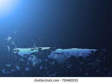Global network connection. World map point and line composition concept of global business. Vector Illustration