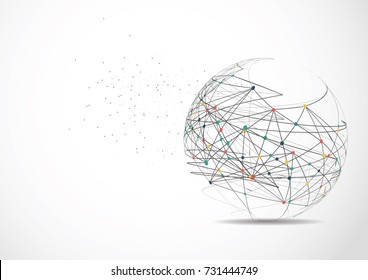 Global network connection. World map point and line composition concept of global business. Vector Illustration