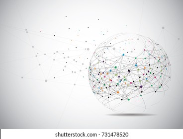 Global network connection. World map point and line composition concept of global business. Vector Illustration