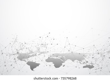 Global network connection. World map point and line composition concept of global business. Vector Illustration