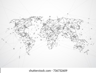 Global network connection. World map point and line composition concept of global business. Vector Illustration