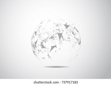 Global network connection. World map point and line composition concept of global business. Vector Illustration