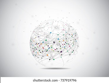 Global network connection. World map point and line composition concept of global business. Vector Illustration