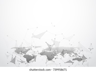 Global network connection. World map point and line composition concept of global business. Vector Illustration
