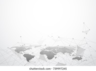 Global network connection. World map point and line composition concept of global business. Vector Illustration