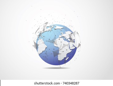 Global network connection. World map point and line composition concept of global business. Vector Illustration