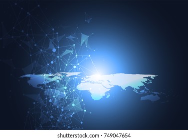 Global network connection. World map point and line composition concept of global business. Vector Illustration