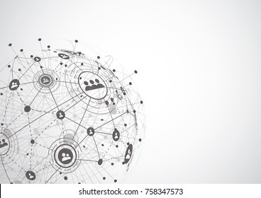 Global network connection. World map point and line composition concept of global business. Vector Illustration